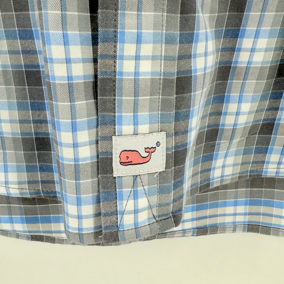 Vineyard Vines Performance XL Blue Gray Plaid Classic Fit Murray Shirt - Picture 7 of 10